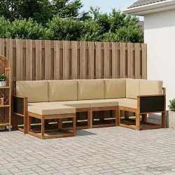 Ensemble de canapés d'extérieur 6 pcs Naturel et Beige 619629619629