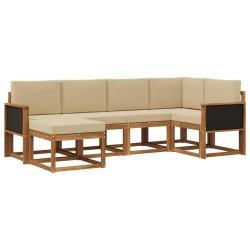 Ensemble de canapés d'extérieur 6 pcs Naturel et Beige 619629619629
