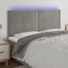 Tête de lit à LED Gris clair 200x5x118/128 cm Velours 619631619631
