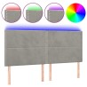 Tête de lit à LED Gris clair 200x5x118/128 cm Velours 619631619631