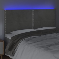 Tête de lit à LED Gris clair 200x5x118/128 cm Velours 619631619631