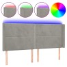 Tête de lit à LED Gris clair 203x16x118/128 cm Velours 619632619632