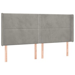 Tête de lit à LED Gris clair 203x16x118/128 cm Velours 619632619632