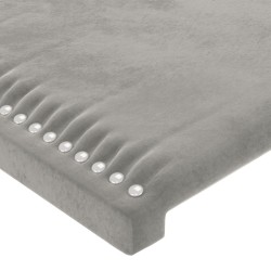 Tête de lit à LED Gris clair 203x16x118/128 cm Velours 619632619632
