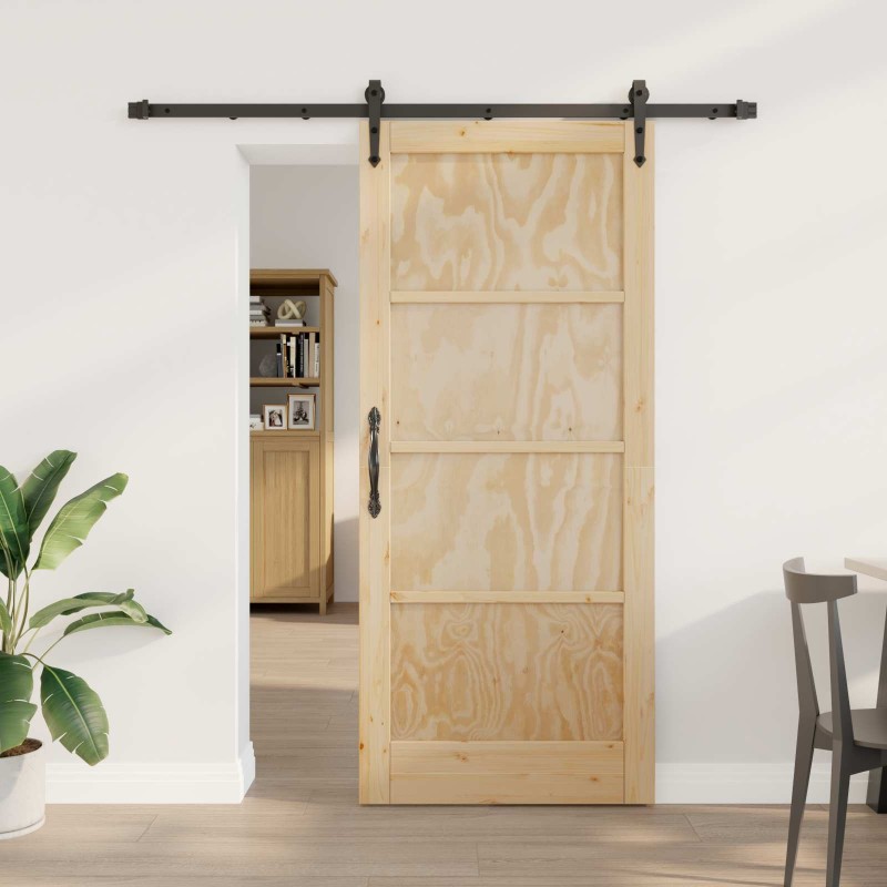 Porte coulissante ORKDAL Naturel et noir 86 x 198,5 cm 619635619635