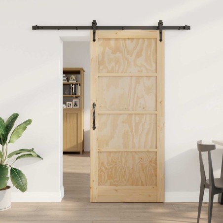 Porte coulissante ORKDAL Naturel et noir 86 x 198,5 cm 619635619635