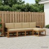 Ensemble de canapés d'extérieur 5 pcs Naturel et Beige 619636619636