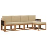 Ensemble de canapés d'extérieur 5 pcs Naturel et Beige 619636619636