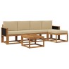 Ensemble de canapés d'extérieur 6 pcs Naturel et Beige 619642619642