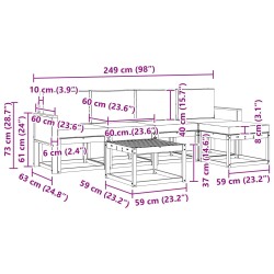Ensemble de canapés d'extérieur 6 pcs Naturel et Beige 619642619642