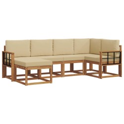 Ensemble de canapés d'extérieur 6 pcs Naturel et Beige 619644619644