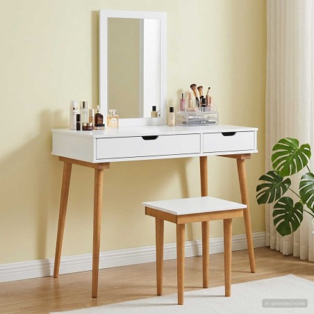 Ensemble de Coiffeuse FAUSKE 3 pcs Blanc 100 x 50 x 143 cm 619650619650