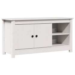 Meuble TV Blanc 103x36,5x52 cm Bois de pin massif 619654619654