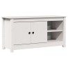Meuble TV Blanc 103x36,5x52 cm Bois de pin massif 619654619654