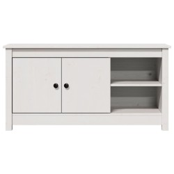 Meuble TV Blanc 103x36,5x52 cm Bois de pin massif 619654619654