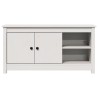 Meuble TV Blanc 103x36,5x52 cm Bois de pin massif 619654619654
