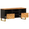 Meuble TV marron et noir 100x33,5x46 cm bois massif de manguier 619656619656