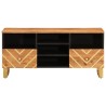Meuble TV marron et noir 100x33,5x46 cm bois massif de manguier 619656619656