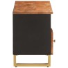 Meuble TV marron et noir 100x33,5x46 cm bois massif de manguier 619656619656