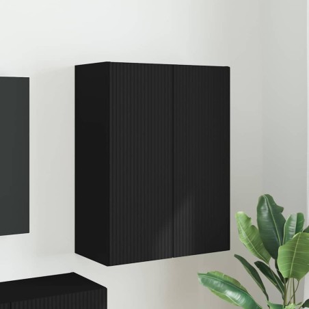 Meuble TV mural Noir 59,5 x 31 x 80 cm Bois d'ingénierie 619661619661