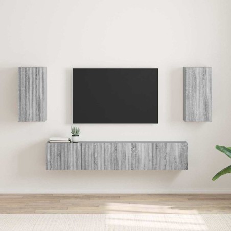 Meuble TV mural Montage mural 2 pcs Gris Sonoma 30 x 31 x 60 cm 619665619665