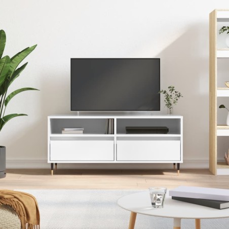 Meuble TV blanc brillant 100x34,5x44,5 cm bois d'ingénierie 619671619671