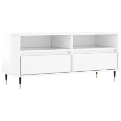 Meuble TV blanc brillant 100x34,5x44,5 cm bois d'ingénierie 619671619671