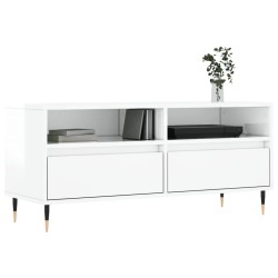 Meuble TV blanc brillant 100x34,5x44,5 cm bois d'ingénierie 619671619671