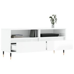 Meuble TV blanc brillant 100x34,5x44,5 cm bois d'ingénierie 619671619671