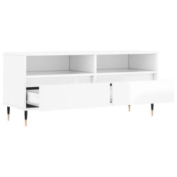 Meuble TV blanc brillant 100x34,5x44,5 cm bois d'ingénierie 619671619671