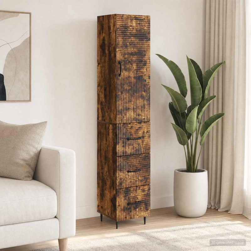 Ensemble de Meubles 2 pcs Chêne fumé 33 x 34,5 x 90 cm 619675619675