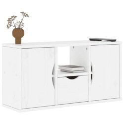 Meuble TV avec tiroir ODDA blanc 79x24x40 cm bois massif pin 619677619677