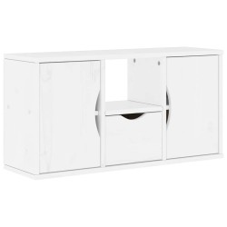 Meuble TV avec tiroir ODDA blanc 79x24x40 cm bois massif pin 619677619677