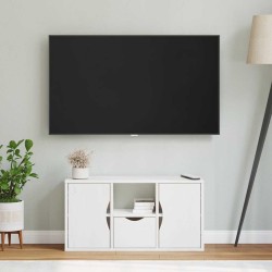 Meuble TV avec tiroir ODDA blanc 79x24x40 cm bois massif pin 619677619677