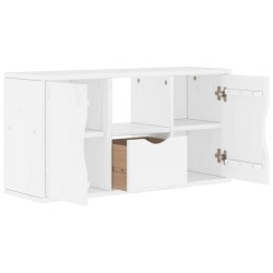 Meuble TV avec tiroir ODDA blanc 79x24x40 cm bois massif pin 619677619677
