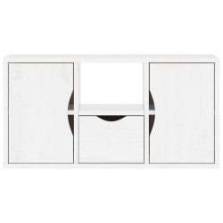 Meuble TV avec tiroir ODDA blanc 79x24x40 cm bois massif pin 619677619677