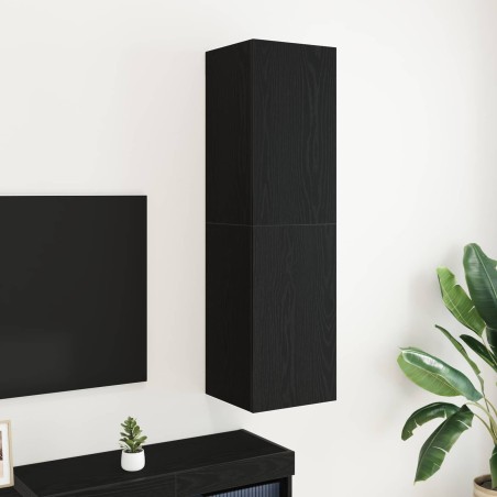 Meuble TV mural Chêne noir 30,5 x 30 x 110 cm Bois d'ingénierie 619678619678