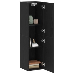 Meuble TV mural Chêne noir 30,5 x 30 x 110 cm Bois d'ingénierie 619678619678
