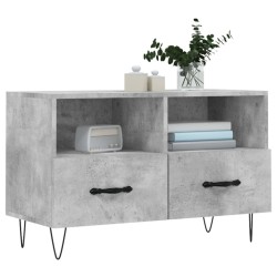 Meuble TV Gris béton 80x36x50 cm Bois d'ingénierie 619680619680