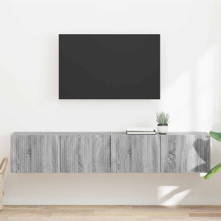 Meuble TV mural 2 pcs Gris Sonoma 78,5 x 31 x 29,5 cm 619682619682