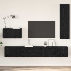 Meuble TV mural 4 pcs Chêne noir Bois d'ingénierie 619683619683