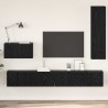 Meuble TV mural 4 pcs Chêne noir Bois d'ingénierie 619683619683