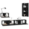 Meuble TV mural 4 pcs Chêne noir Bois d'ingénierie 619683619683