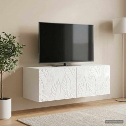Meuble TV mural 78,5 x 31 cm Blanc brillant Bois d'ingénierie 619685619685