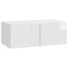 Meuble TV mural 78,5 x 31 cm Blanc brillant Bois d'ingénierie 619685619685
