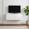 Meuble TV mural 78,5 x 31 cm Blanc brillant Bois d'ingénierie 619685619685