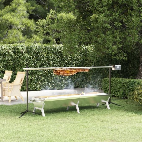 Plateau pour barbecue Argenté 158x42x31 cm Acier inoxydable 619688619688