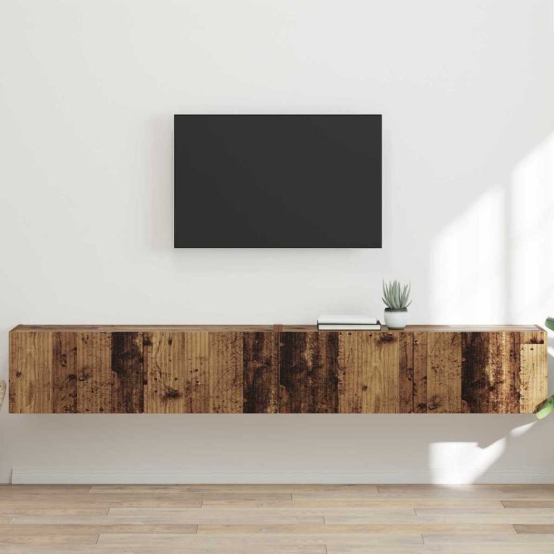 Meuble TV mural 2 pcs Bois Ancien 98 x 31 x 29,5 cm 619694619694