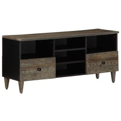 Meuble TV noir 100x33x46 cm bois massif de manguier 619698619698