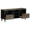 Meuble TV noir 100x33x46 cm bois massif de manguier 619698619698